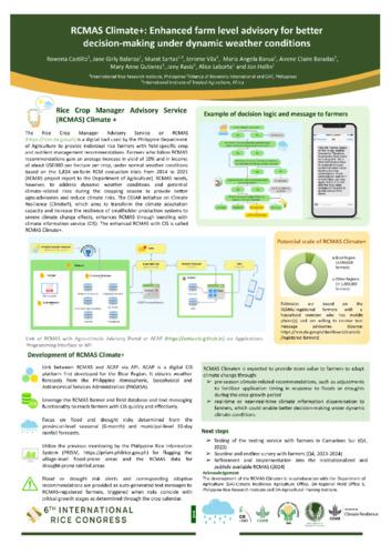RCMAS Climate+: Enhanced farm advisory for better decision-making under dynamic weather conditions