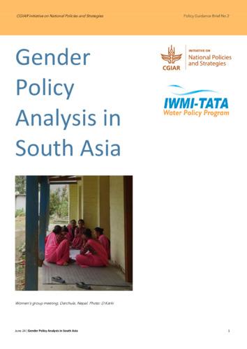 Gender policy analysis in South Asia