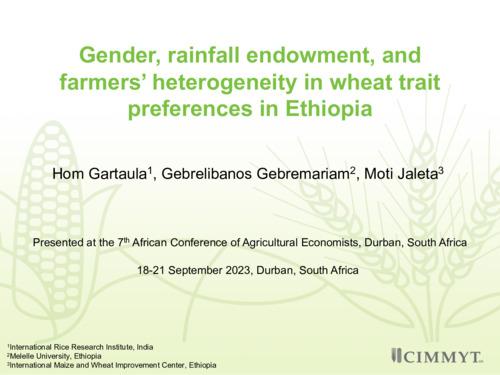 Gender, rainfall endowment, and farmers’ heterogeneity in wheat trait preference in Ethiopia