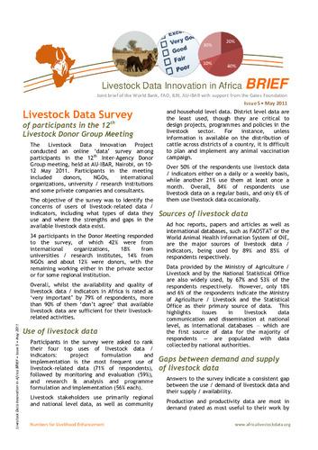 Livestock data survey of participants in the 12th livestock donor group meeting