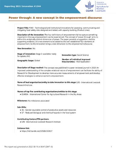 Power through: A new concept in the empowerment discourse