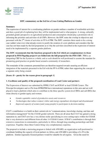 ISPC Commentary on the EOI - Gender