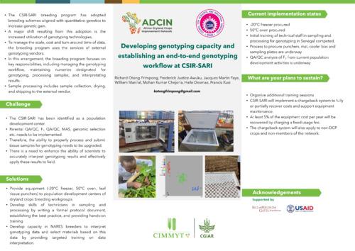 Developing genotyping capacity and establishing an end-to-end genotyping workflow at CSIR-SARI