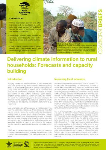 Delivering climate information to rural households: Forecasts and capacity building