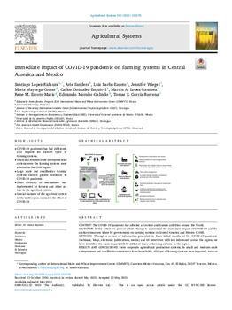 Immediate impact of COVID-19 pandemic on farming systems in Central America and Mexico