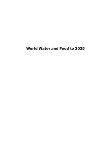World water and food to 2025: dealing with scarcity