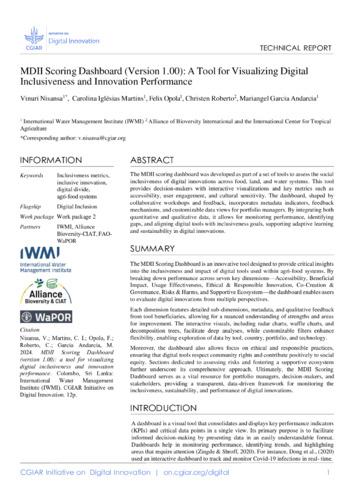MDII Scoring Dashboard (version 1.00): a tool for visualizing digital inclusiveness and innovation performance