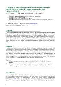 Analysis of constraints to agricultural production in the Sudan Savanna zone of Nigeria using multi-scale characterization