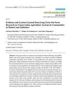 Evidence and lessons learned from Long-Term On-Farm Research on Conservation Agriculture Systems in communities in Malawi and Zimbabwe