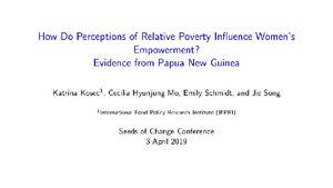 How do perceptions of relative poverty influence women's empowerment? Evidence from Papua New Guinea