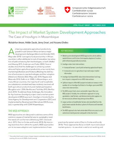 The impact of market system development approaches: The case of InovAgro in Mozambique