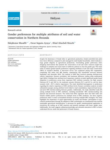 Gender preferences for multiple attributes of soil and water conservation in Northern Rwanda