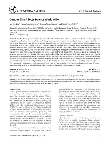 Gender bias affects forests worldwide