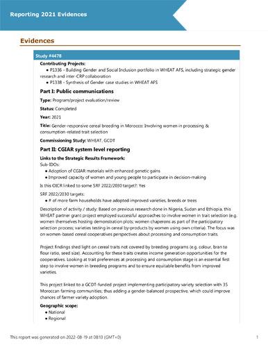 Gender-responsive cereal breeding in Morocco: Involving women in processing & consumption-related trait selection