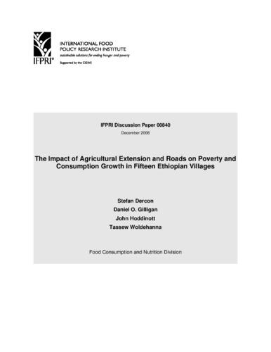 The impact of agricultural extension and roads on poverty and consumption growth in fifteen Ethiopian villages