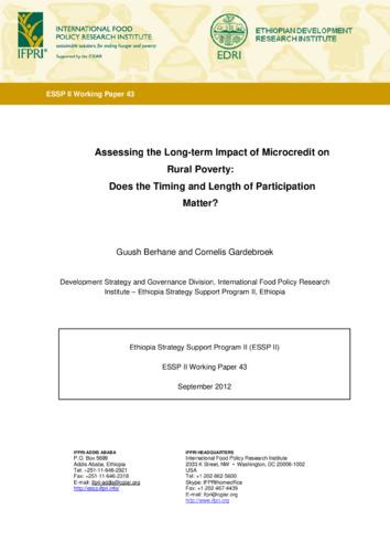 Assessing the long-term impact of microcredit on rural poverty: Does the timing and length of participation matter?