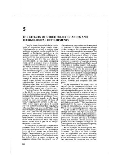 The effects of other policy changes and technological developments