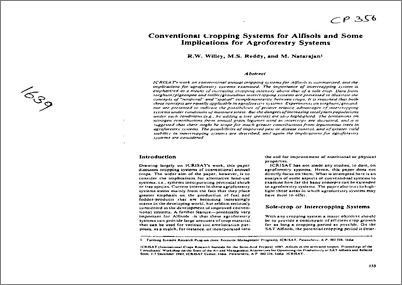 Conventional Cropping Systems for Alfisols and Some Implications for Agroforestry Systems