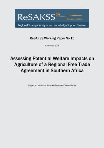 Assessing the potential welfare impacts on agriculture of a regional free trade agreement in Southern Africa