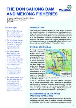 The Don Sahong dam and Mekong fisheries