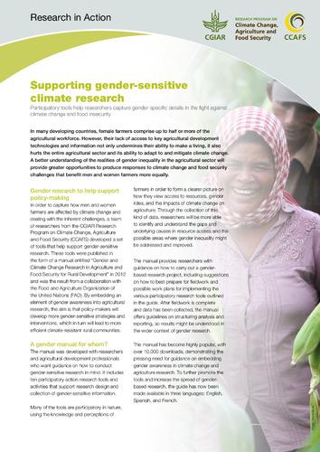 Supporting gender-sensitive climate research