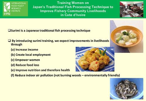 Training Women on Japan’s Traditional Fish Processing Technique to Improve Fishery Community Livelihoods in Cote d’Ivoire