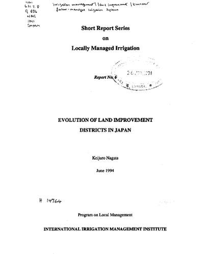 Evolution of land improvement districts in Japan