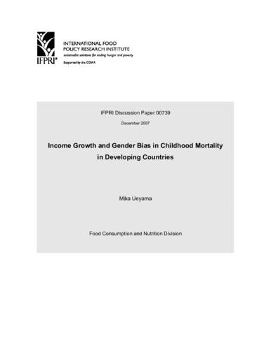Income growth and gender bias in childhood mortality in developing countries