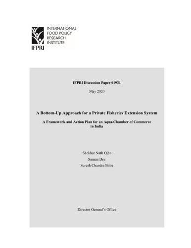 A bottom-up approach for a private fisheries extension system: A framework and action plan for an aqua-chamber of commerce in India