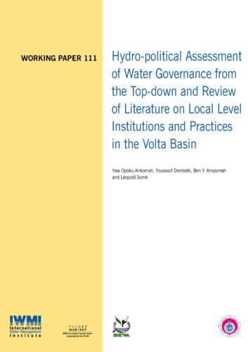Hydro-political assessment of water governance from the top-down and review of literature on local level institutions and practices in the Volta Basin