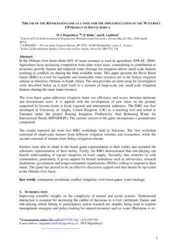 The use of the river basin game as a tool for the implementation of the Waternet CP project in South Africa