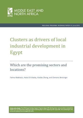 Clusters as drivers of local industrial development in Egypt: Which are the promising sectors and locations?