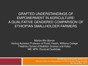 Grafted understandings of empowerment in agriculture: a qualitative gendered comparison of Ethiopian smallholder farmers
