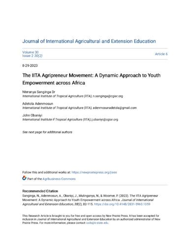 The IITA agripreneur movement: a dynamic approach to youth empowerment across Africa
