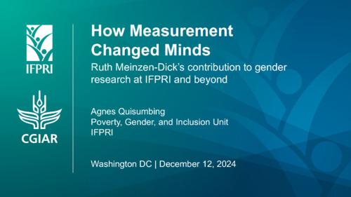 Presentations for Building More Inclusive and Natural Resource-Secure Food Futures