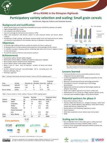 Participatory variety selection and scaling: Small grain cereals