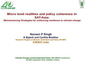 Micro level realities and policy coherence for enhancing climate change resilience in Asia