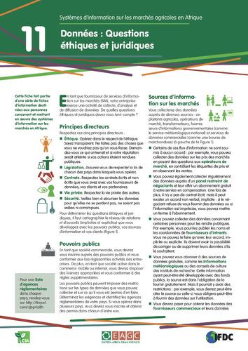 Systèmes d'information sur les marchés agricoles en Afrique 11: Données - Questions éthiques et juridiques
