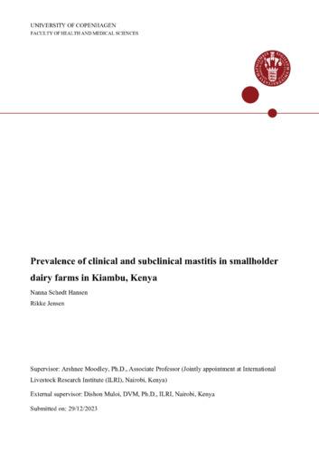 Prevalence of clinical and subclinical mastitis in smallholder dairy farms in Kiambu, Kenya