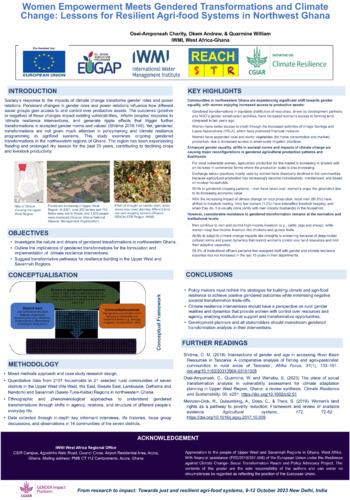 Women’s empowerment meets gendered transformations and climate change: Lessons for resilient agri-food systems from northwest Ghana