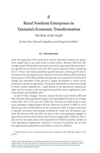 Rural nonfarm enterprises in Tanzania's economic transformation: The role of the youth