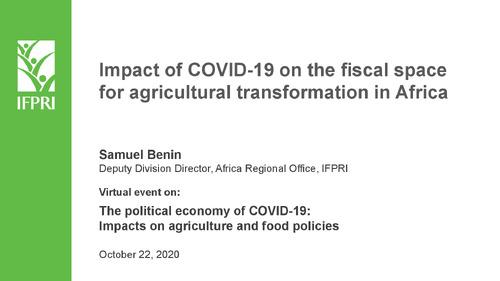 Impact of COVID-19 on the fiscal space for agricultural transformation in Africa