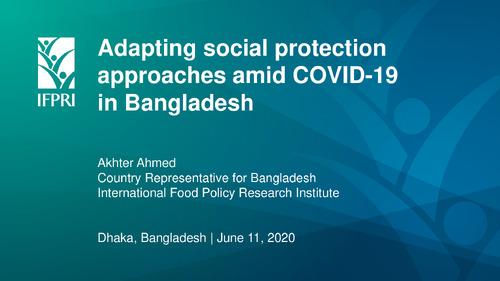 Adapting social protection approaches amid COVID-19 in Bangladesh
