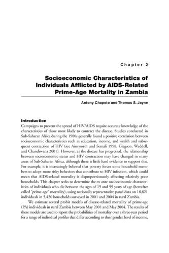 Socieconomic Characteristics of Individuals Afflicted by AIDS-Related Prime-Age Mortality in Zambia