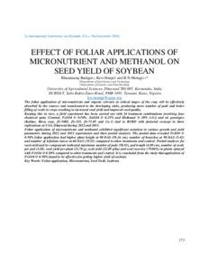 Effect of foliar applications of micronutrient and methanol on seed yield of soybean