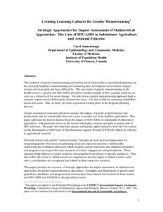 Creating learning cultures for gender mainstreaming