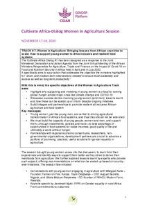 Cultivate Africa-Dialog: Women in Agriculture Session