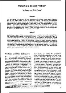 Heliothis: a Global Problem