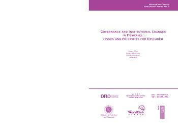 Governance and institutional changes in fisheries : issues and priorities for research