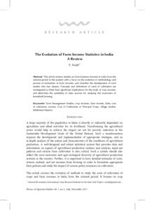 The Evolution of Farm Income Statistics in India: A Review Allowance Programme in Rural Areas